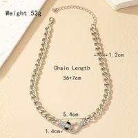 Rétro Style Cool Serpent Alliage Placage Incruster Strass Artificiels Plaqué Or 14k Femmes Collier main image 9
