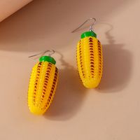 1 Pair Simple Style Commute Plant Alloy Plastic Drop Earrings main image 5