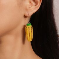 1 Pair Simple Style Commute Plant Alloy Plastic Drop Earrings main image 1