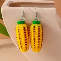 1 Pair Simple Style Commute Plant Alloy Plastic Drop Earrings sku image 1