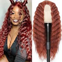 Women's African Style Party High Temperature Wire Centre Parting Long Curly Hair Wigs sku image 3
