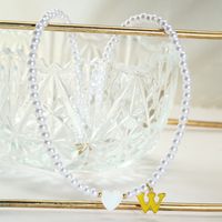 Dulce Carta Forma De Corazón Acero Inoxidable 304 Arílico Con Cuentas Esmalte Resina Chapados en oro de 18k Mujeres Collar Colgante sku image 21