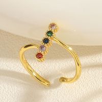 Elegant Classic Style Geometric Copper Plating Inlay Artificial Pearls Zircon 14k Gold Plated Open Rings main image 8