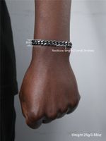 Vintage Style Solid Color Stainless Steel Handmade Men's Bracelets sku image 1