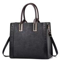 Women's Pu Leather Solid Color Elegant Bucket Zipper Handbag sku image 1