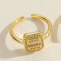 Retro Simple Style Commute Grain Copper Plating Inlay Zircon 14k Gold Plated White Gold Plated Open Rings main image 3