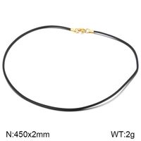 Simple Style Solid Color Leather Rope Plating Chain Unisex Necklace sku image 5