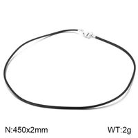 Simple Style Solid Color Leather Rope Plating Chain Unisex Necklace sku image 2