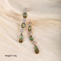 1 Pair Vintage Style Xuping Square Oval Water Droplets Plating Inlay Copper Alloy Artificial Gemstones 18k Gold Plated Drop Earrings sku image 4