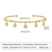 Copper Gold Plated Simple Style Roman Style Plating Heart Shape Diamond Bracelets sku image 5
