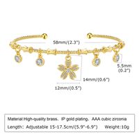 Kupfer Vergoldet Einfacher Stil Römischer Stil Überzug Herzform Diamant Armbänder sku image 4