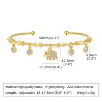 Copper Gold Plated Simple Style Roman Style Plating Heart Shape Diamond Bracelets sku image 3