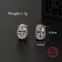 1 Paire Style Ig Style Vintage Star Fleur Placage Incruster Argent Sterling Zircon Or Blanc Plaqué Plaqué Rhodium Boucles D'oreilles sku image 1