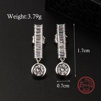 1 Pair Ig Style Vintage Style Star Flower Plating Inlay Sterling Silver Zircon White Gold Plated Rhodium Plated Ear Studs sku image 5