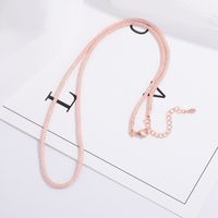 Simple Style Solid Color Sterling Silver Plating Inlay Zircon Rose Gold Plated Necklace sku image 3