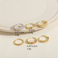Basic Korean Style Triangle Geometric Copper Plating Inlay Zircon 14k Gold Plated White Gold Plated Open Rings main image 2