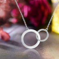 Simple Style Round Sterling Silver Plating Silver Plated Pendant Necklace main image 1