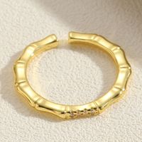 Elegant Simple Style Water Droplets Copper Plating Inlay Zircon 14k Gold Plated Open Rings main image 9