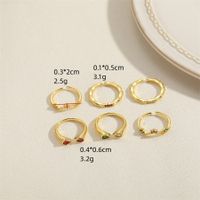 Elegant Simple Style Water Droplets Copper Plating Inlay Zircon 14k Gold Plated Open Rings main image 2