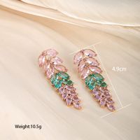 1 Pair Xuping Romantic Sweet Leaf Flower Plating Inlay Copper Alloy Artificial Gemstones 18k Gold Plated Drop Earrings main image 5
