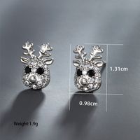 1 Pair Elegant Lady Xuping Heart Shape Butterfly Deer Inlay Copper Alloy Artificial Gemstones Ear Studs main image 5
