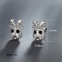 1 Pair Elegant Lady Xuping Heart Shape Butterfly Deer Inlay Copper Alloy Artificial Gemstones Ear Studs sku image 7