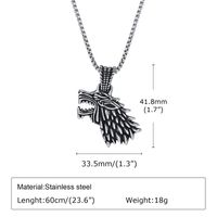 Simple Style Wolf 201 Stainless Steel Plating Men's main image 10