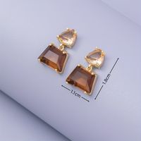 1 Pair Simple Style Commute Bag Plating Inlay Copper Artificial Gemstones Glass Glass Stone Gold Plated Drop Earrings main image 6