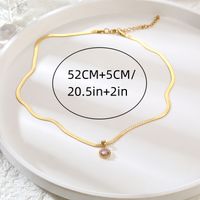 Wholesale Elegant Round Stainless Steel Plating Inlay 18k Gold Plated Zircon Pendant Necklace main image 5