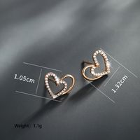1 Pair Xuping Simple Style Classic Style Maple Leaf Heart Shape Flower Plating Inlay Copper Alloy Artificial Gemstones 14k Gold Plated 18k Gold Plated Ear Studs main image 2