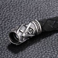 Simple Style Geometric Word Leather Titanium Steel Braid Men's Bracelets main image 4