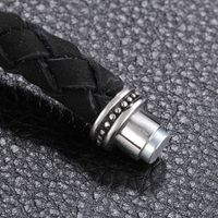 Simple Style Geometric Word Leather Titanium Steel Braid Men's Bracelets main image 5