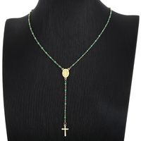 Titanium Steel 18K Gold Plated Simple Style Commute Chain Cross Necklace main image 1