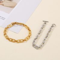 Titanium Steel 18K Gold Plated Simple Style Commute Solid Color Jewelry Set main image 4