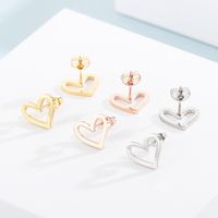 Titanium Steel 18K Gold Plated Vintage Style Heart Shape Jewelry Set main image 4