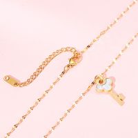 Titanium Steel 18K Gold Plated Simple Style Commute Inlay Key Opal Pendant Necklace main image 4