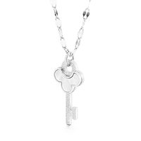 Titanium Steel 18K Gold Plated Simple Style Commute Inlay Key Opal Pendant Necklace main image 6