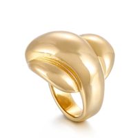 Titanium Steel 18K Gold Plated Retro Streetwear Plating Geometric Rings sku image 10