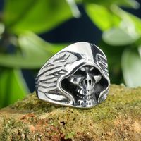 Rock Streetwear Skull Stainless Steel None None Men's Rings main image 2