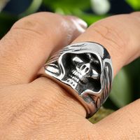 Rock Streetwear Skull Stainless Steel None None Men's Rings main image 1