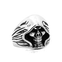 Rock Streetwear Skull Stainless Steel None None Men's Rings sku image 3