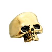 Vintage Style Rock Punk Skull Stainless Steel Polishing None 18K Gold Plated Rhodium Plated Men's Rings main image 2