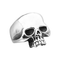 Vintage Style Rock Punk Skull Stainless Steel Polishing None 18K Gold Plated Rhodium Plated Men's Rings main image 4