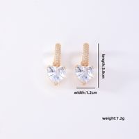 1 Pair Sweet Simple Style Shiny Square Heart Shape Rectangle Inlay Copper Zircon K Gold Plated Rhodium Plated Drop Earrings sku image 2