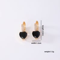 1 Pair Sweet Simple Style Shiny Square Heart Shape Rectangle Inlay Copper Zircon K Gold Plated Rhodium Plated Drop Earrings sku image 4