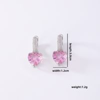 1 Pair Sweet Simple Style Shiny Square Heart Shape Rectangle Inlay Copper Zircon K Gold Plated Rhodium Plated Drop Earrings sku image 7