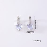 1 Pair Sweet Simple Style Shiny Square Heart Shape Rectangle Inlay Copper Zircon K Gold Plated Rhodium Plated Drop Earrings sku image 10