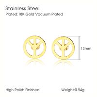 1 Pair Simple Style Solid Color Hollow Out 304 Stainless Steel 18K Gold Plated Ear Studs main image 6