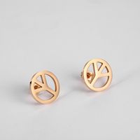 1 Pair Simple Style Solid Color Hollow Out 304 Stainless Steel 18K Gold Plated Ear Studs sku image 3