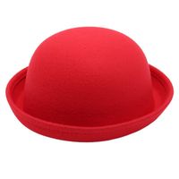 Kid's Adults Simple Style Solid Color Crimping Fedora Hat main image 10